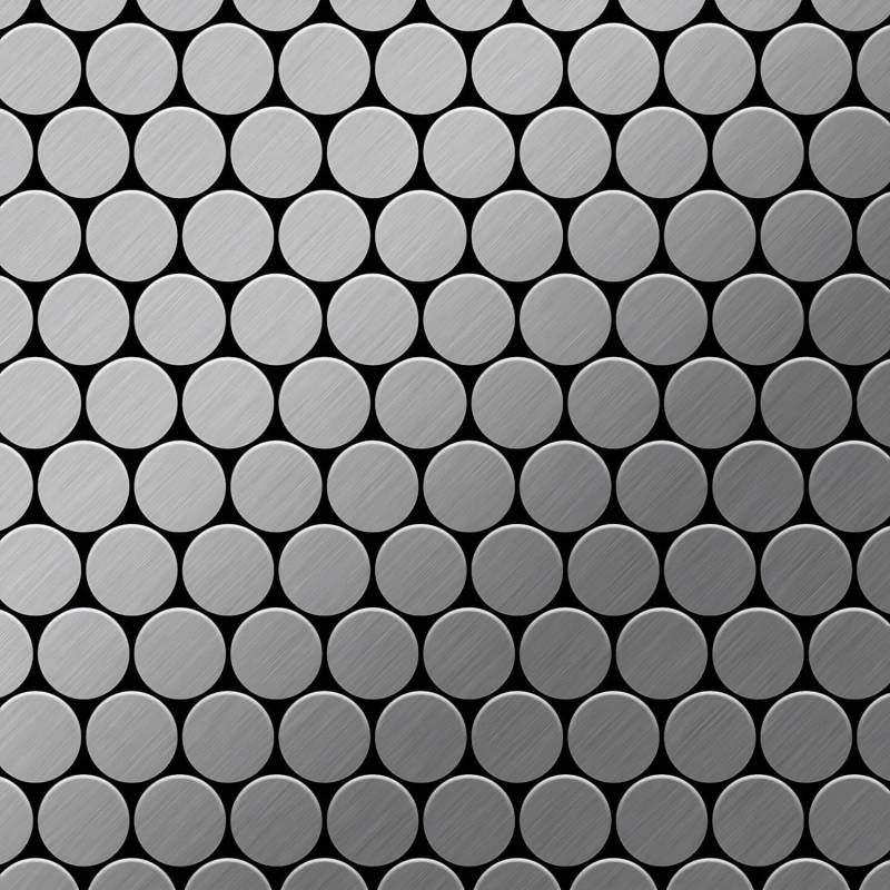 ALLOY Mosaik Fliese Massiv Metall Edelstahl Gebürstet Grau 1,6mm Stark Dome-s-s-b 1 Paket mit 10 Matten 0,73 m2 Grau von ALLOY