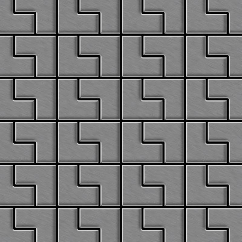 ALLOY Mosaik Fliese Massiv Metall Edelstahl Gebürstet Grau 1,6mm Stark Kink-s-s-b 1 Paket mit 10 Matten 0,93 m2 Grau von ALLOY