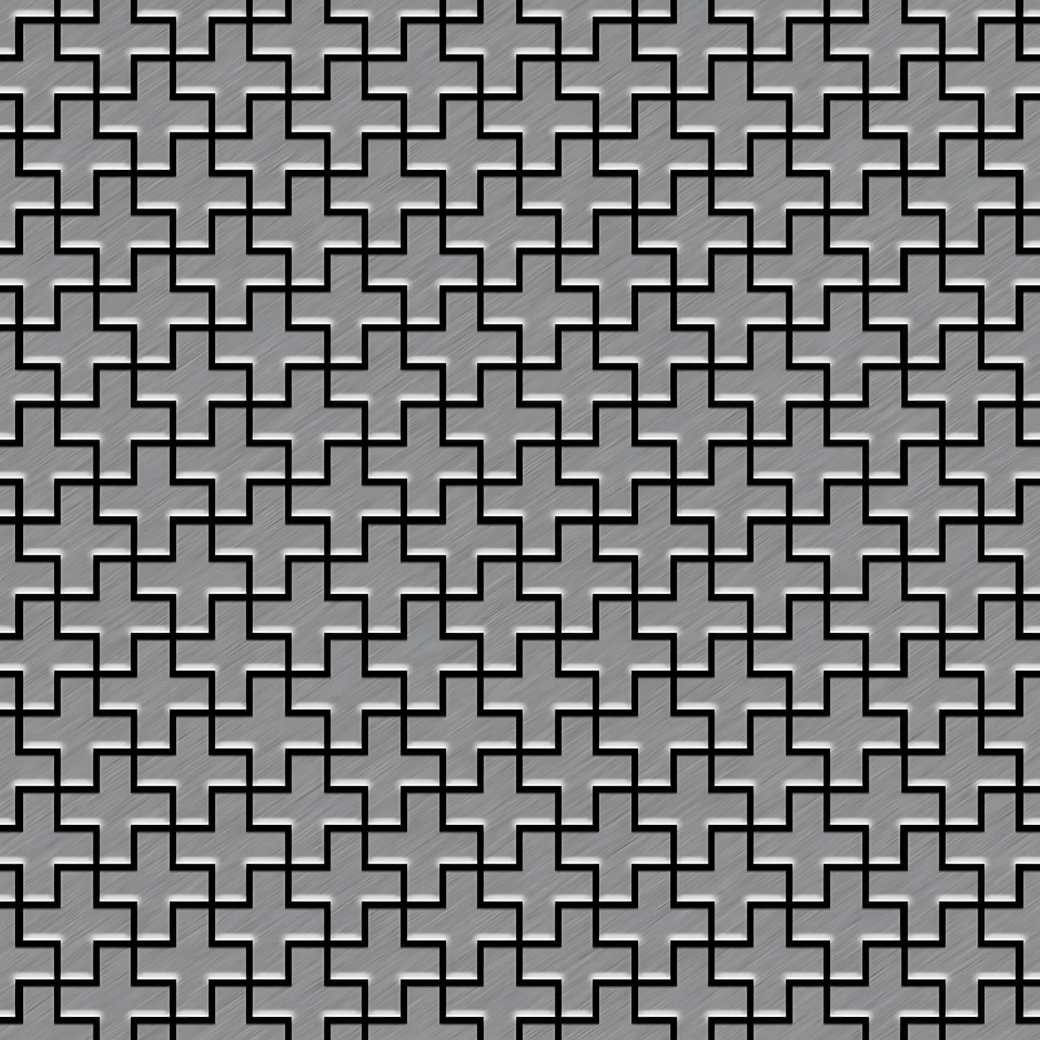 ALLOY Mosaik Fliese Massiv Metall Edelstahl Gebürstet Grau 1,6mm Swiss Cross-s-s-b 1 Paket mit 10 Matten 0,88 m2 Grau ALLOY Mosaik Fliese Massiv Metall Edelstahl Gebürstet Grau 1,6mm Swiss Cross-s-s-b 1 Paket mit 10 Matten 0,88 m2 Grau von ALLOY