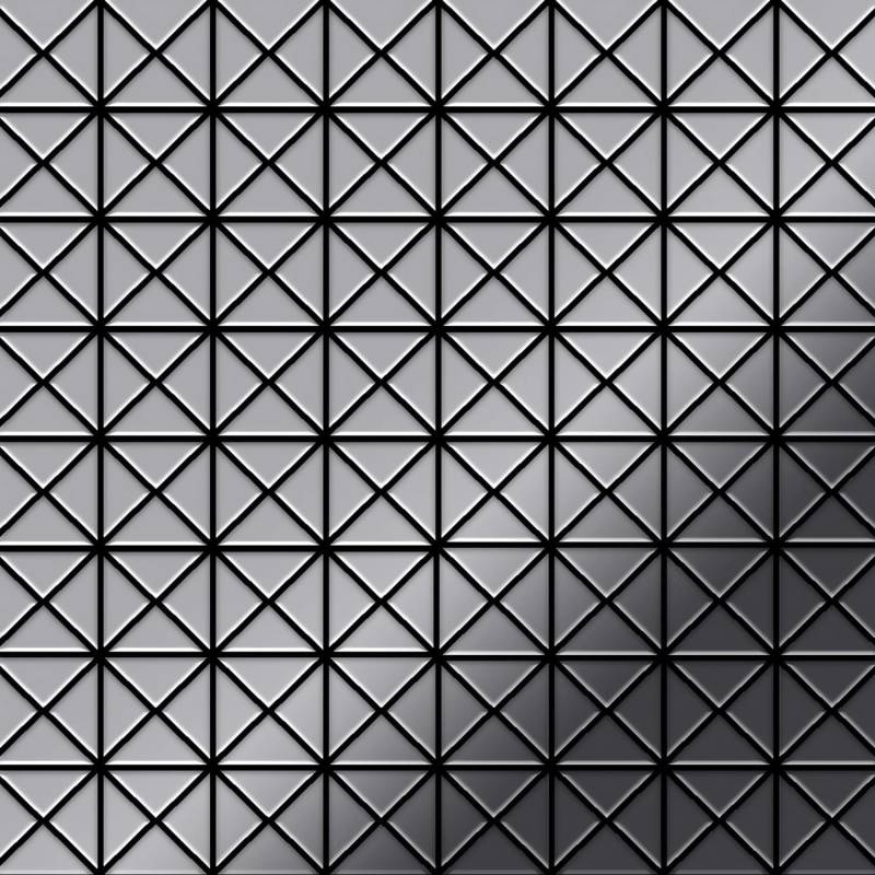 ALLOY Mosaik Fliese Massiv Metall Edelstahl Hochglänzend Grau 1,6mm Stark Deco-s-s-m 1 Paket mit 10 Matten 0,92 m2 Grau von ALLOY