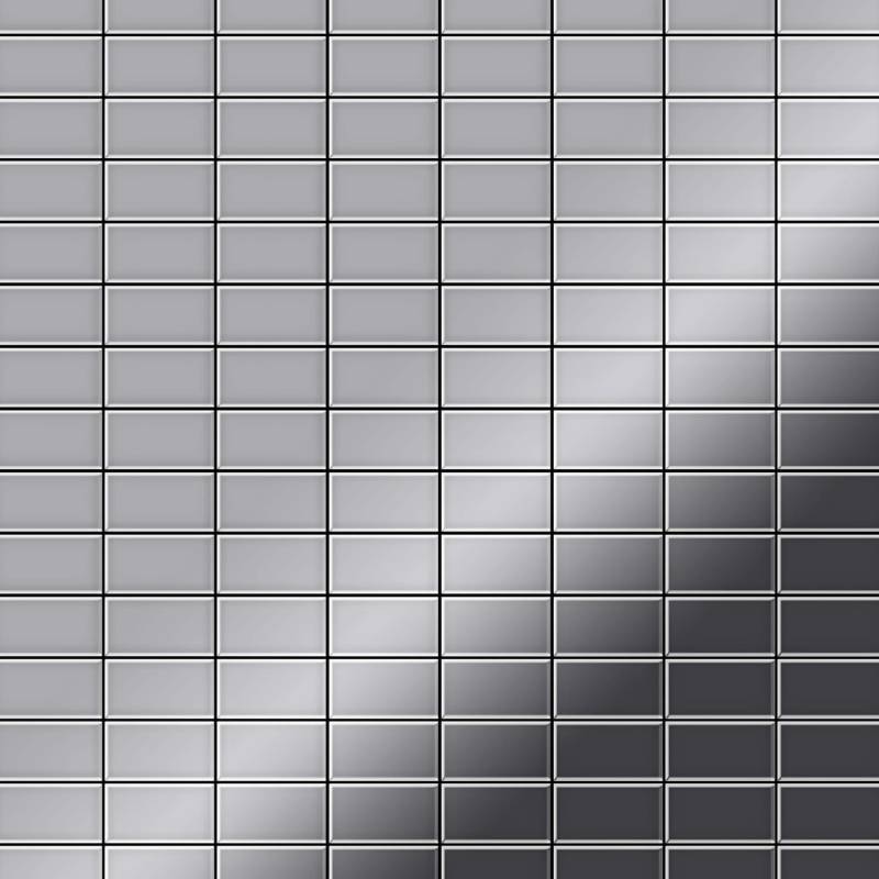 ALLOY Mosaik Fliese Massiv Metall Edelstahl Hochglanz Grau 1,6mm Bauhaus-s-s-m 1 Paket mit 10 Matten 1,05 m2 Grau von ALLOY