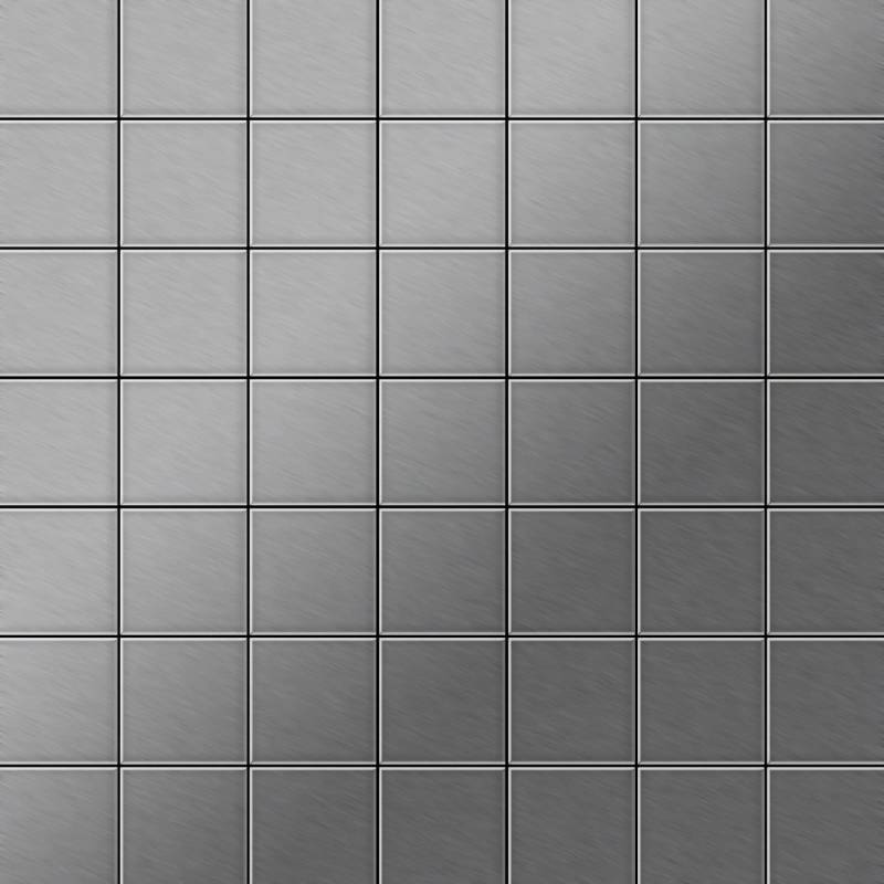 ALLOY Mosaik Fliese Massiv Metall Edelstahl Marine Gebürstet Grau 1,6mm Attica-s-s-mb 1 Paket mit 10 Matten 0,85 m2 Grau von ALLOY
