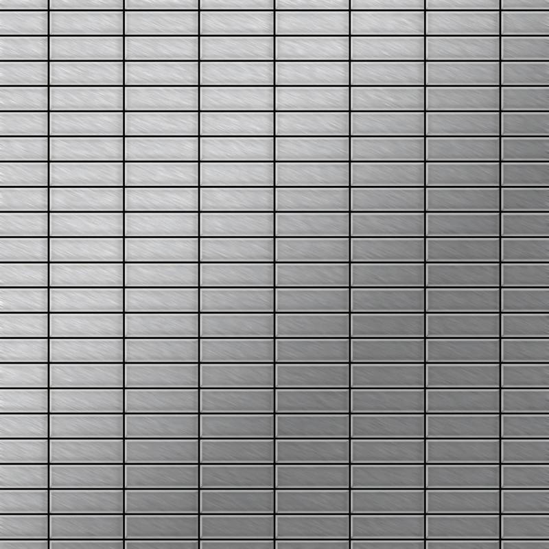 ALLOY Mosaik Fliese Massiv Metall Edelstahl Marine Gebürstet Grau 1,6mm Cabin-s-s-mb 1 Paket mit 10 Matten 1,01 m2 Grau von ALLOY