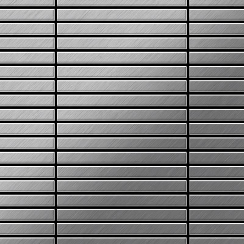 ALLOY Mosaik Fliese Massiv Metall Edelstahl Marine Gebürstet Grau 1,6mm Linear-s-s-mb 1 Paket mit 10 Matten 0,94 m2 Grau von ALLOY