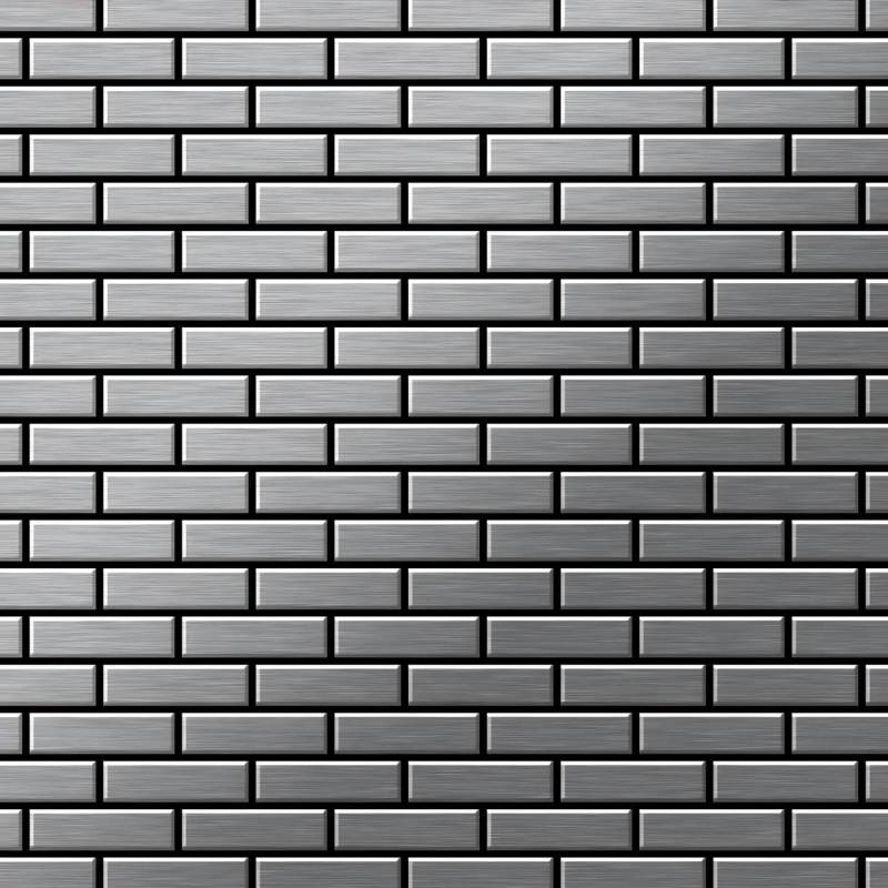 ALLOY Mosaik Fliese Massiv Metall Edelstahl Marine Gebürstet Grau 1,6mm Pk-s-s-mb 1 Paket mit 10 Matten 0,88 m2 Grau von ALLOY