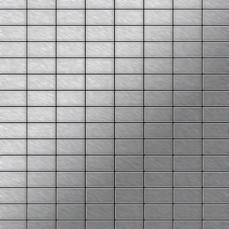 ALLOY Mosaik Fliese Massiv Metall Edelstahl Marine Gebürstet Grau Bauhaus-s-s-mb 1 Paket mit 10 Matten 1,05 m2 Grau von ALLOY