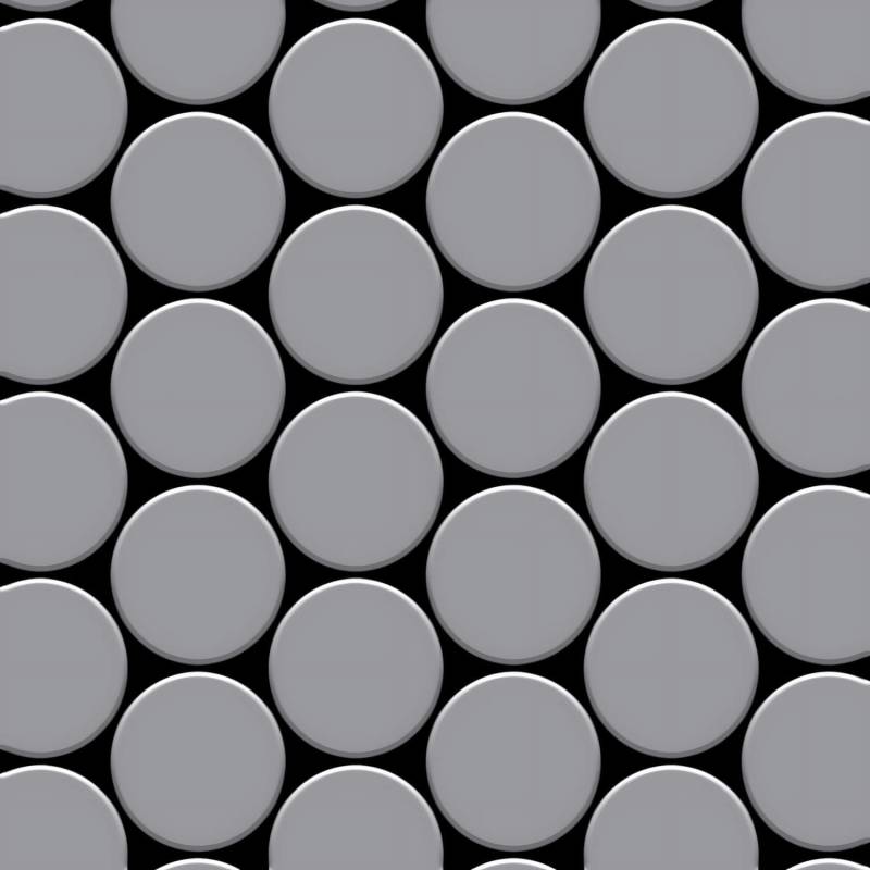 ALLOY Mosaik Fliese Massiv Metall Edelstahl Marine Gebürstet Grau Medallion-s-s-mb, 1 Paket mit 10 Matten 0,73 m2 Grau von ALLOY