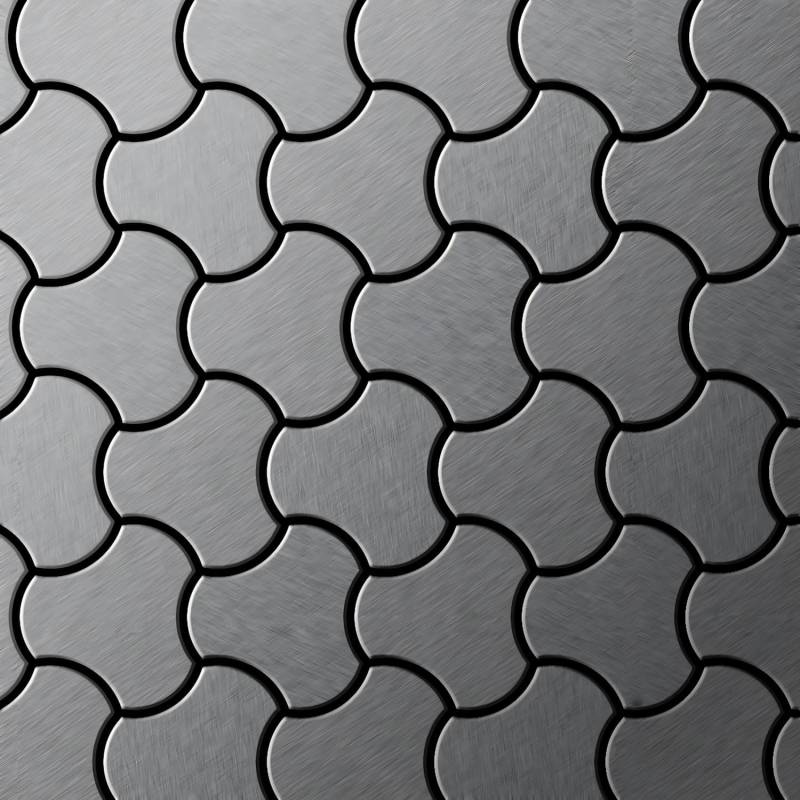 ALLOY Mosaik Fliese Massiv Metall Edelstahl Marine Gebürstet Grau Ubiquity-s-s-mb 1 Paket mit 10 Matten 0,75 m2 Grau von ALLOY
