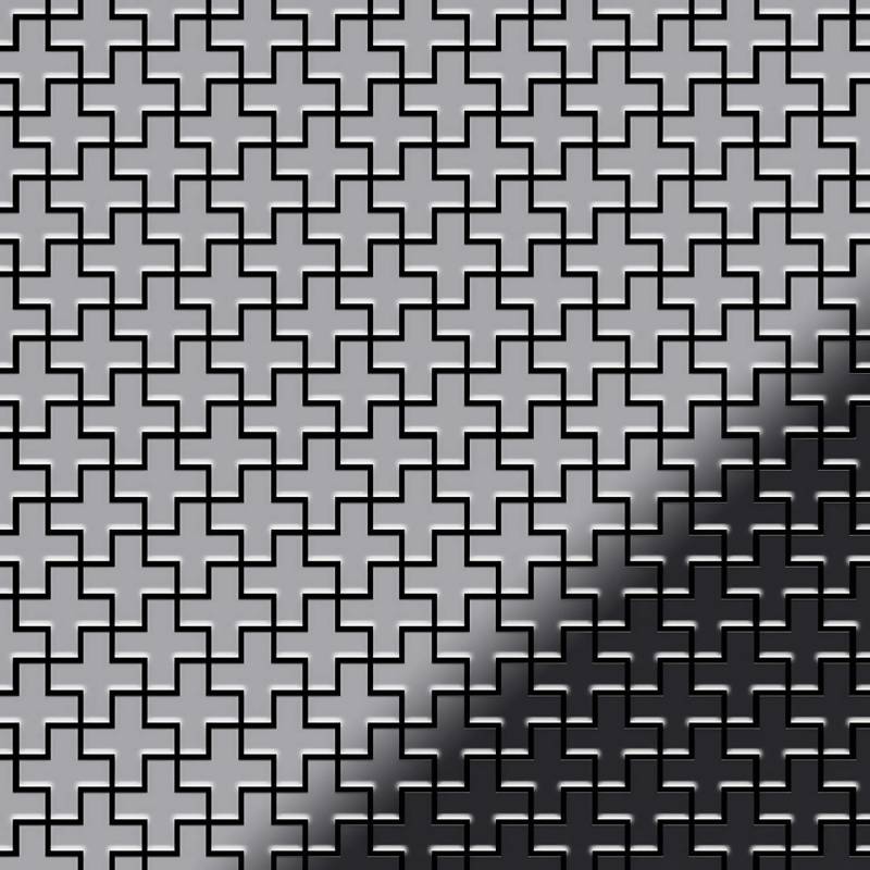 ALLOY Mosaik Fliese Massiv Metall Edelstahl Marine Hochglanz Grau Swiss Cross-s-s-mm 1 Paket mit 10 Matten 0,88 m2 Grau von ALLOY