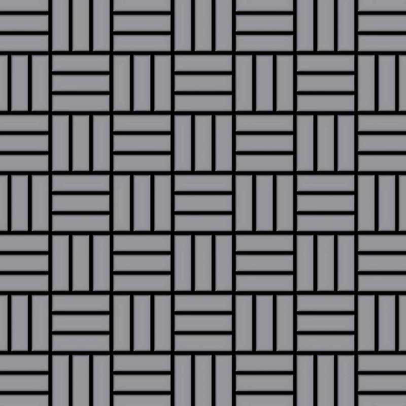 ALLOY Mosaik Fliese Massiv Metall Edelstahl Matt Grau 1,6mm Stark Basketweave-s-s-ma 1 Paket mit 10 Matten 0,82 m2 Grau von ALLOY