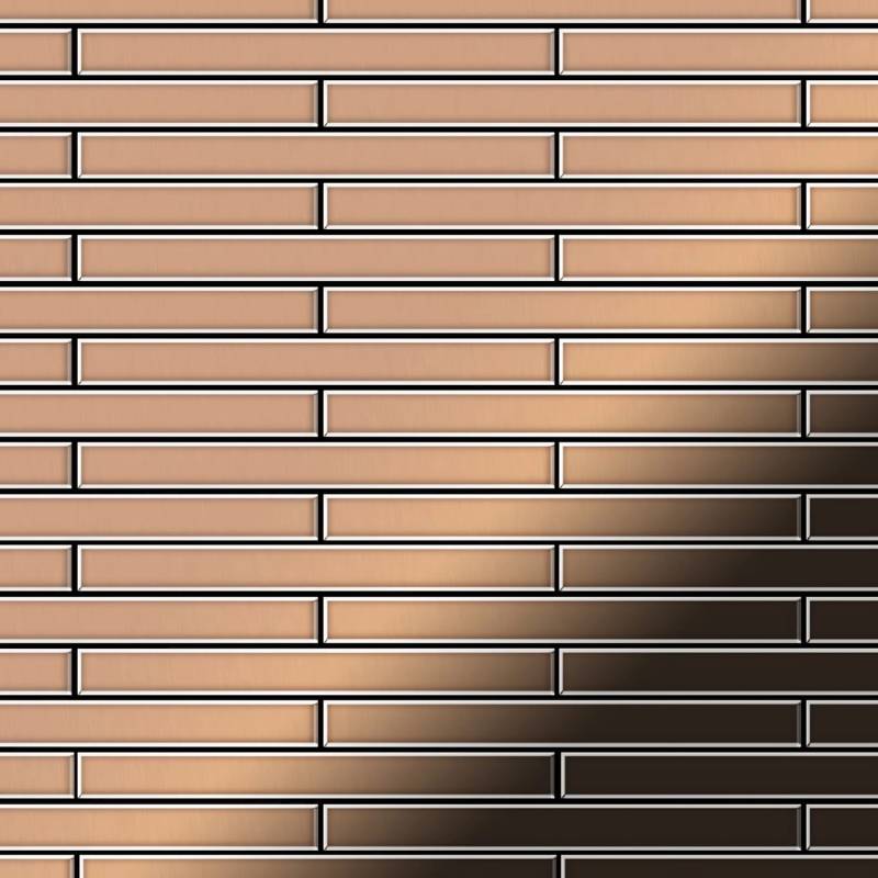 ALLOY Mosaik Fliese Massiv Metall Kupfer Gewalzt Kupfer 1,6mm Stark Avenue-cm 1 Paket mit 10 Matten 0,74 m2 Kupfer von ALLOY