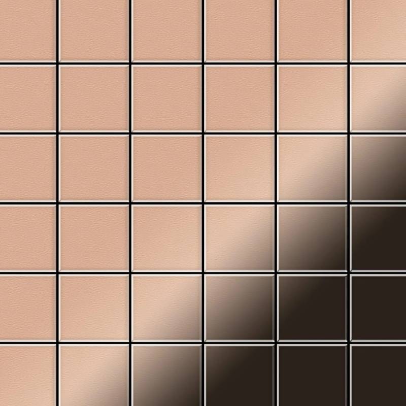 ALLOY Mosaik Fliese Massiv Metall Kupfer Gewalzt Kupfer 1,6mm Stark Cinquanta-cm 1 Paket mit 10 Matten 0,94 m2 Kupfer von ALLOY