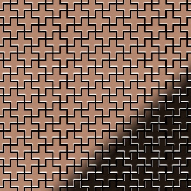 ALLOY Mosaik Fliese Massiv Metall Kupfer Gewalzt Kupfer 1,6mm Stark Swiss Cross-cm 1 Paket mit 10 Matten 0,88 m2 Kupfer von ALLOY