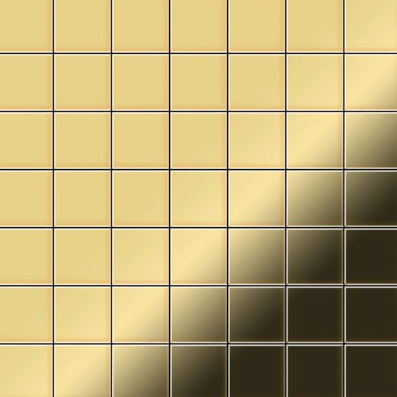 ALLOY Mosaik Fliese Massiv Metall Messing Gewalzt Gold 1,6mm Stark Attica-bm 1 Paket mit 10 Matten 0,85 m2 Gold von ALLOY