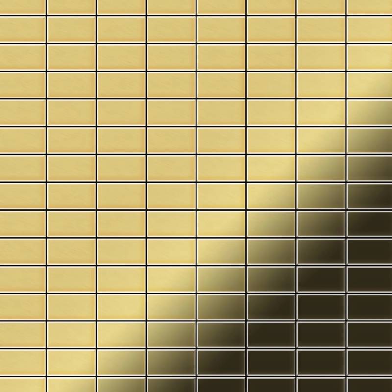 ALLOY Mosaik Fliese Massiv Metall Messing Gewalzt Gold 1,6mm Stark Bauhaus-bm 1 Paket mit 10 Matten 1,05 m2 Gold von ALLOY