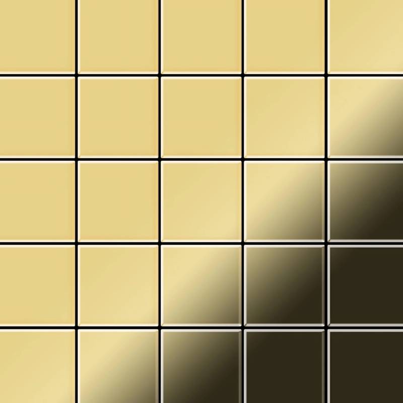 ALLOY Mosaik Fliese Massiv Metall Messing Gewalzt Gold 1,6mm Stark Century-bm 1 Paket mit 50 Matten 0,5 m2 Gold von ALLOY