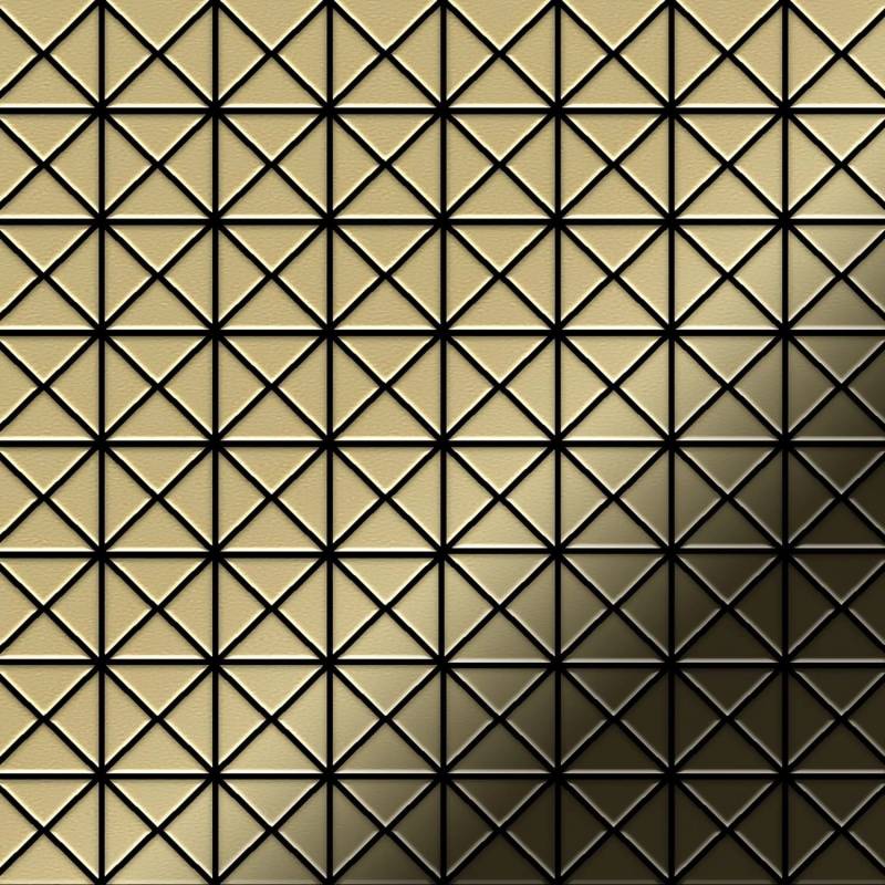 ALLOY Mosaik Fliese Massiv Metall Messing Gewalzt Gold 1,6mm Stark Deco-bm 1 Paket mit 10 Matten 0,92 m2 Gold von ALLOY