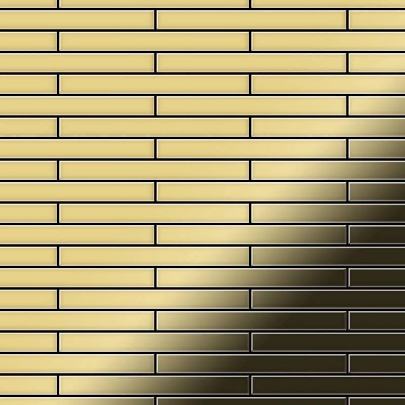 ALLOY Mosaik Fliese Massiv Metall Messing Gewalzt Gold 1,6mm Stark Deedee-bm 1 Paket mit 10 Matten 0,63 m2 Gold von ALLOY