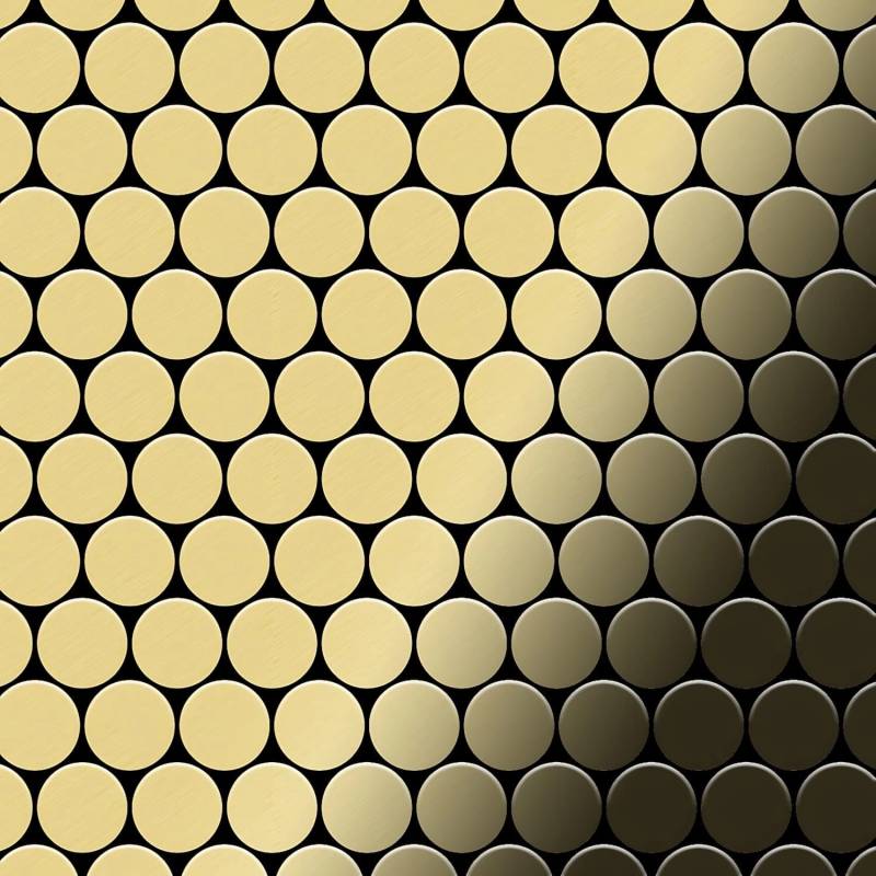 ALLOY Mosaik Fliese Massiv Metall Messing Gewalzt Gold 1,6mm Stark Dome-bm 1 Paket mit 10 Matten 0,73 m2 Gold von ALLOY