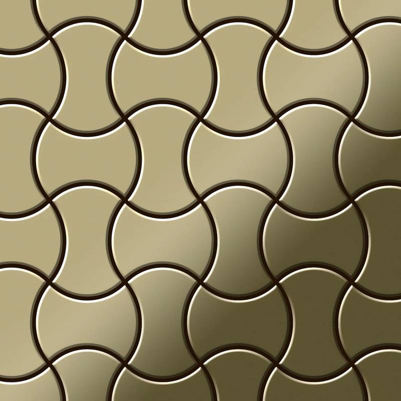 ALLOY Mosaik Fliese Massiv Metall Messing Gewalzt Gold 1,6mm Stark Infinit-bm 1 Paket mit 10 Matten 0,91 m2 Gold von ALLOY
