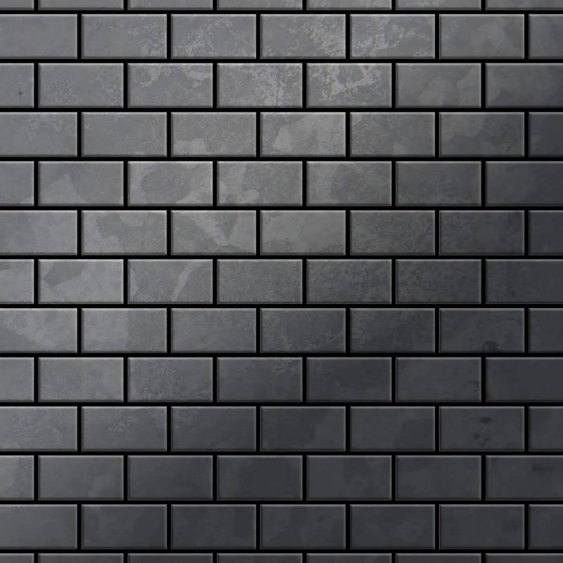 ALLOY Mosaik Fliese Massiv Metall Rohstahl Gewalzt Grau 1,6mm Stark House-rs 1 Paket mit 10 Matten 0,98 m2 Grau von ALLOY
