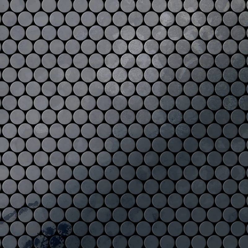 ALLOY Mosaik Fliese Massiv Metall Rohstahl Gewalzt Grau 1,6mm Stark Penny-rs 1 Paket mit 10 Matten 0,88 m2 Grau von ALLOY