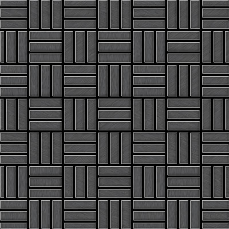 ALLOY Mosaik Fliese Massiv Metall Titan Gebürstet Dunkelgrau 1,6mm Basketweave-ti-sb 1 Paket mit 10 Matten 0,82 m2 Grau von ALLOY