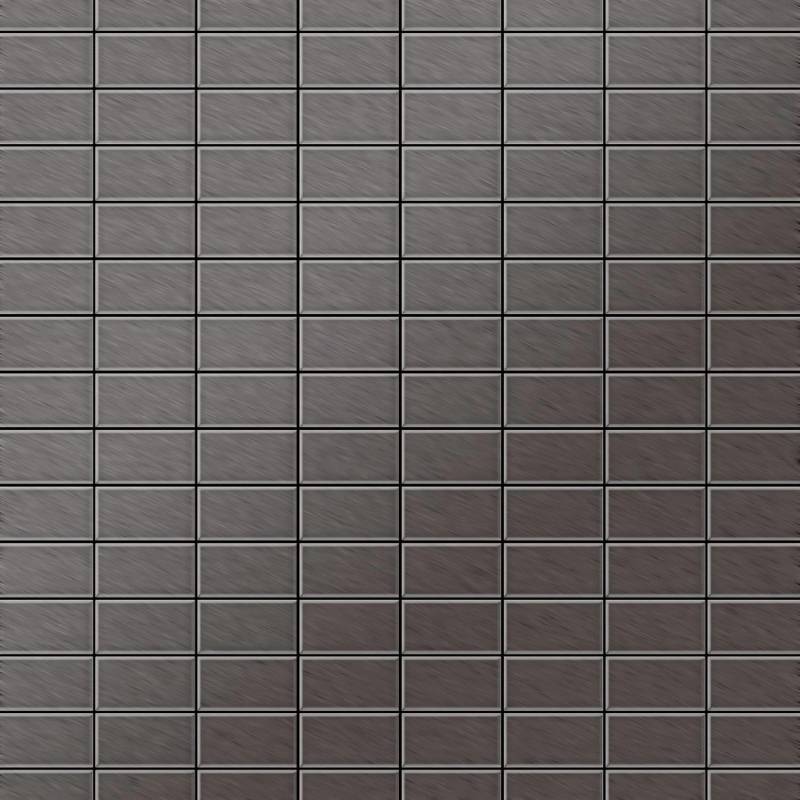 ALLOY Mosaik Fliese Massiv Metall Titan Gebürstet Dunkelgrau 1,6mm Bauhaus-ti-sb 1 Paket mit 10 Matten 1,05 m2 Grau von ALLOY