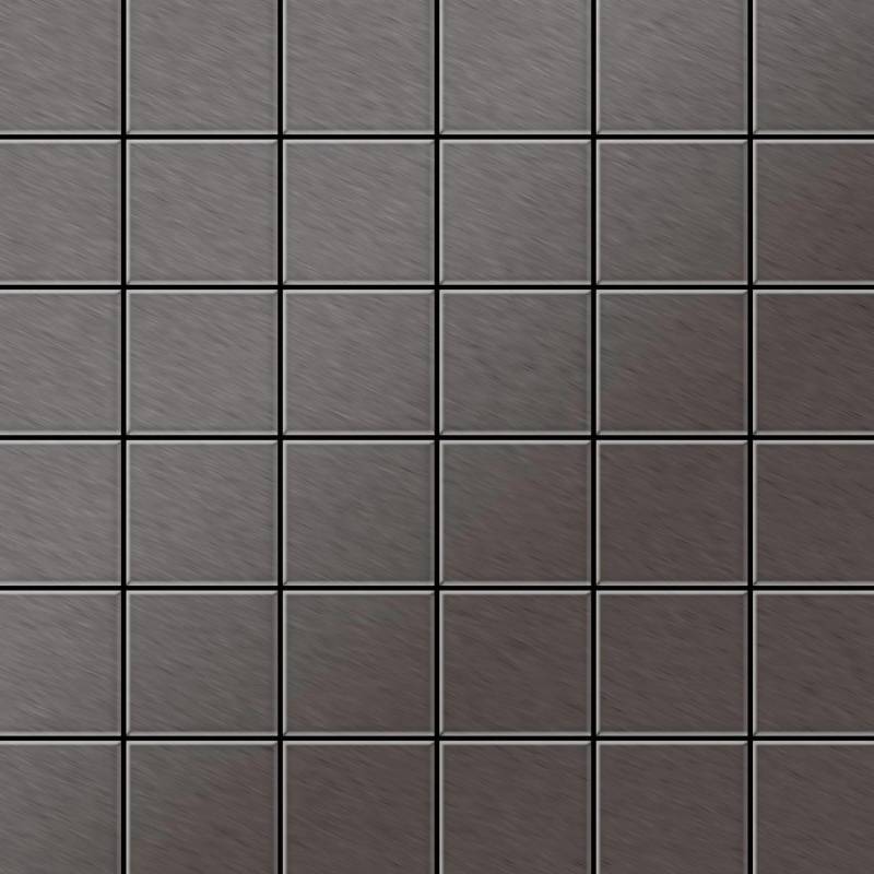 ALLOY Mosaik Fliese Massiv Metall Titan Gebürstet Dunkelgrau 1,6mm Cinquanta-ti-sb 1 Paket mit 10 Matten 0,94 m2 Grau von ALLOY