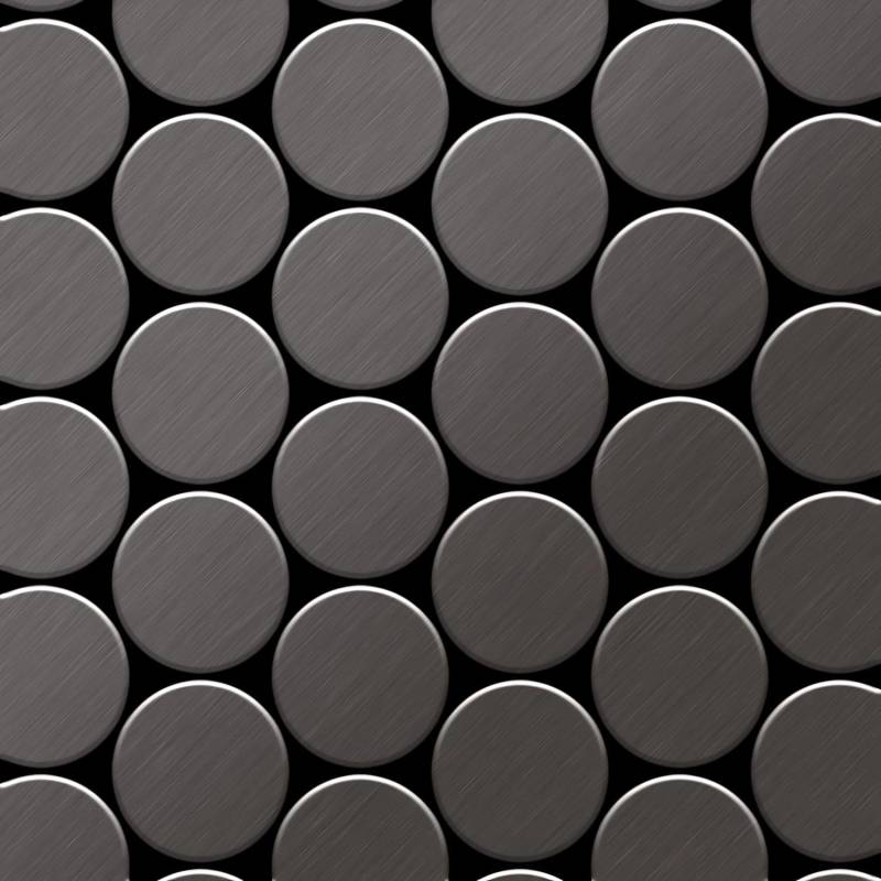 ALLOY Mosaik Fliese Massiv Metall Titan Gebürstet Dunkelgrau 1,6mm Medallion-ti-sb 1 Paket mit 10 Matten 0,73 m2 Grau von ALLOY