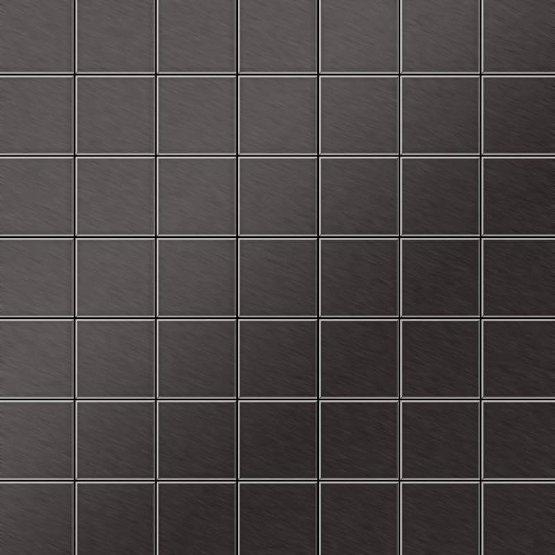 ALLOY Mosaik Fliese Massiv Metall Titan Gebürstet Dunkelgrau 1,6mm Stark Attica-ti-sb 1 Paket mit 10 Matten 0,85 m2 Grau von ALLOY