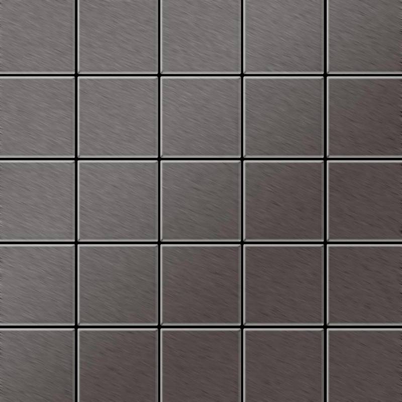 ALLOY Mosaik Fliese Massiv Metall Titan Gebürstet Dunkelgrau 1,6mm Stark Century-ti-sb 1 Paket mit 50 Matten 0,5 m2 Grau von ALLOY