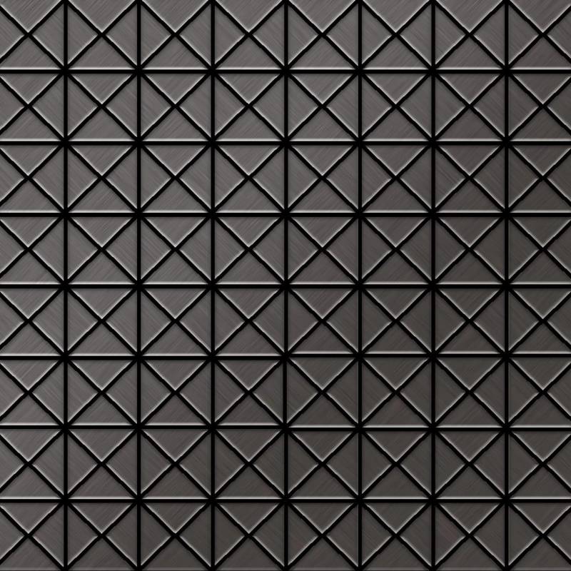 ALLOY Mosaik Fliese Massiv Metall Titan Gebürstet Dunkelgrau 1,6mm Stark Deco-ti-sb 1 Paket mit 10 Matten 0,92 m2 Grau von ALLOY