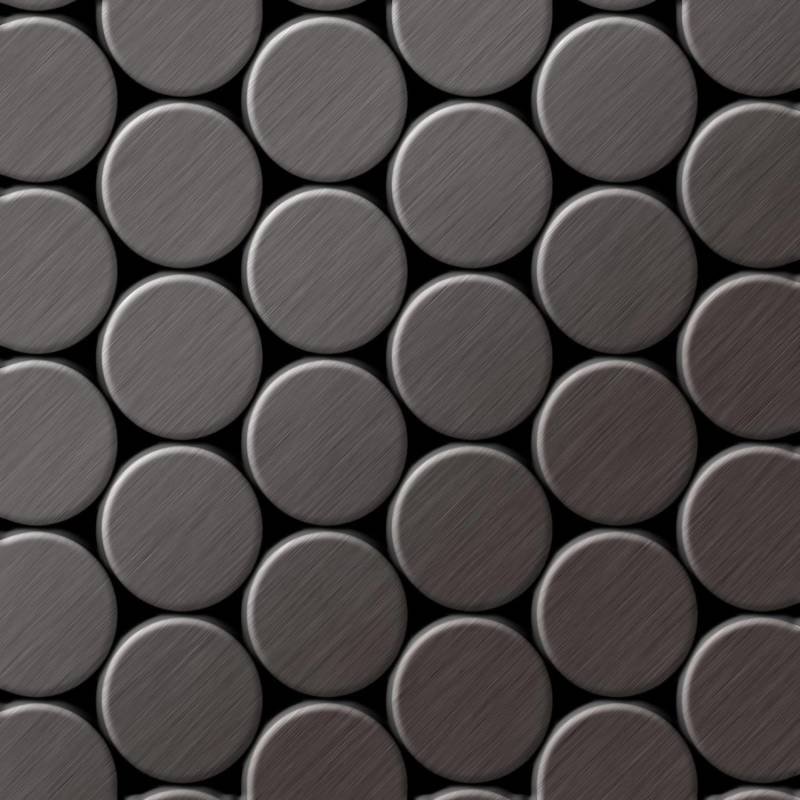 ALLOY Mosaik Fliese Massiv Metall Titan Gebürstet Dunkelgrau 1,6mm Stark Dome-ti-sb 1 Paket mit 10 Matten 0,73 m2 Grau von ALLOY