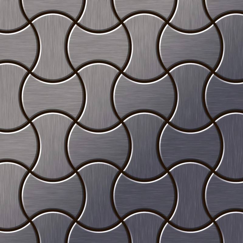 ALLOY Mosaik Fliese Massiv Metall Titan Gebürstet Dunkelgrau 1,6mm Stark Infinit-ti-sb 1 Paket mit 10 Matten 0,91 m2 Grau von ALLOY