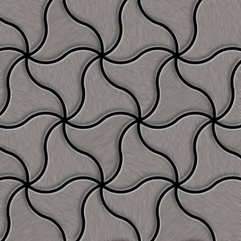 ALLOY Mosaik Fliese Massiv Metall Titan Gebürstet Dunkelgrau 1,6mm Stark Ninja-ti-sb, 1 Paket mit 10 Matten 0,67 m2 Grau von ALLOY