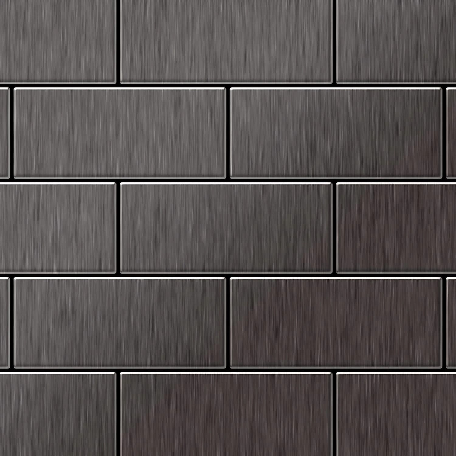 ALLOY Mosaik Fliese Massiv Metall Titan Gebürstet Dunkelgrau 1,6mm Stark Subway-ti-sb 1 Paket mit 50 Matten 0,58 m2 Grau ALLOY Mosaik Fliese Massiv Metall Titan Gebürstet Dunkelgrau 1,6mm Stark Subway-ti-sb 1 Paket mit 50 Matten 0,58 m2 Grau von ALLOY