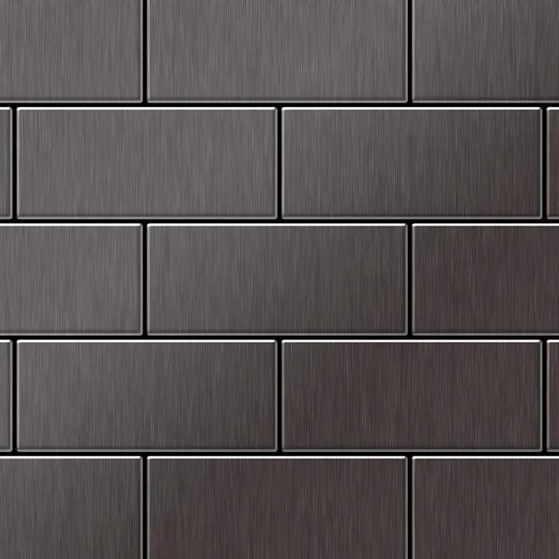 ALLOY Mosaik Fliese Massiv Metall Titan Gebürstet Dunkelgrau 1,6mm Stark Subway-ti-sb 1 Paket mit 50 Matten 0,58 m2 Grau von ALLOY