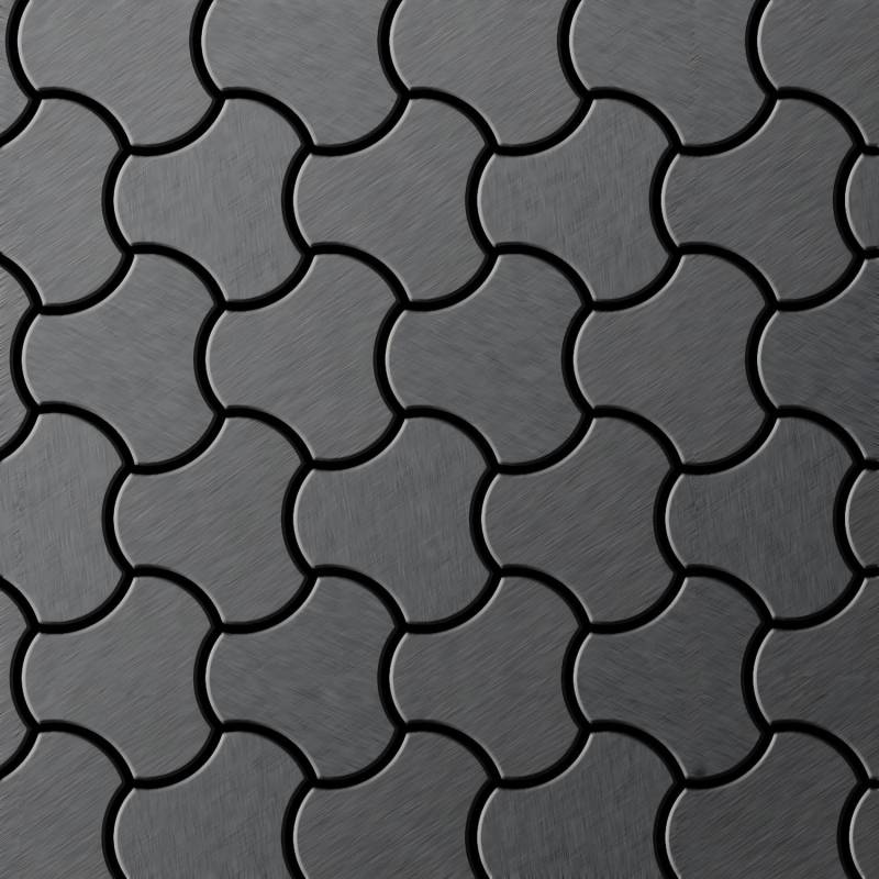 ALLOY Mosaik Fliese Massiv Metall Titan Gebürstet Dunkelgrau 1,6mm Ubiquity-ti-sb 1 Paket mit 10 Matten 0,75 m2 Grau von ALLOY