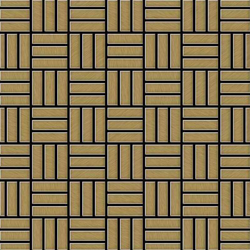 ALLOY Mosaik Fliese Massiv Metall Titan Gebürstet Gold 1,6mm Stark Basketweave-ti-gb 1 Paket mit 10 Matten 0,82 m2 Gold von ALLOY