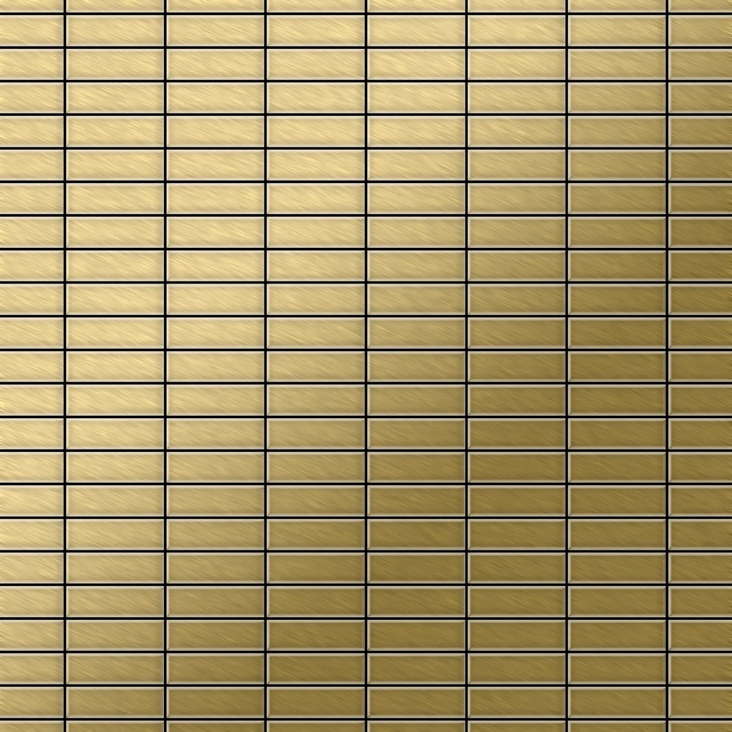 ALLOY Mosaik Fliese Massiv Metall Titan Gebürstet Gold 1,6mm Stark Cabin-ti-gb 1 Paket mit 10 Matten 1,01 m2 Gold ALLOY Mosaik Fliese Massiv Metall Titan Gebürstet Gold 1,6mm Stark Cabin-ti-gb 1 Paket mit 10 Matten 1,01 m2 Gold von ALLOY