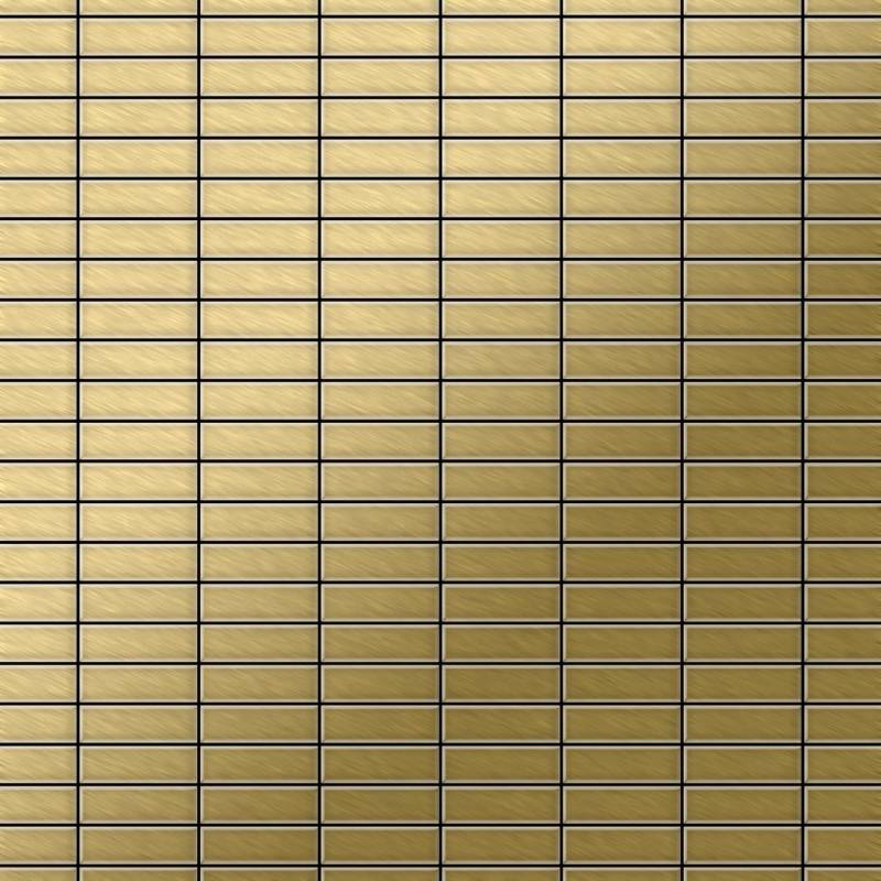 ALLOY Mosaik Fliese Massiv Metall Titan Gebürstet Gold 1,6mm Stark Cabin-ti-gb 1 Paket mit 10 Matten 1,01 m2 Gold von ALLOY