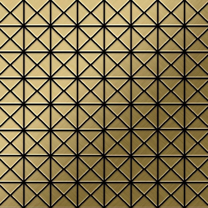ALLOY Mosaik Fliese Massiv Metall Titan Gebürstet Gold 1,6mm Stark Deco-ti-gb 1 Paket mit 10 Matten 0,92 m2 Gold von ALLOY