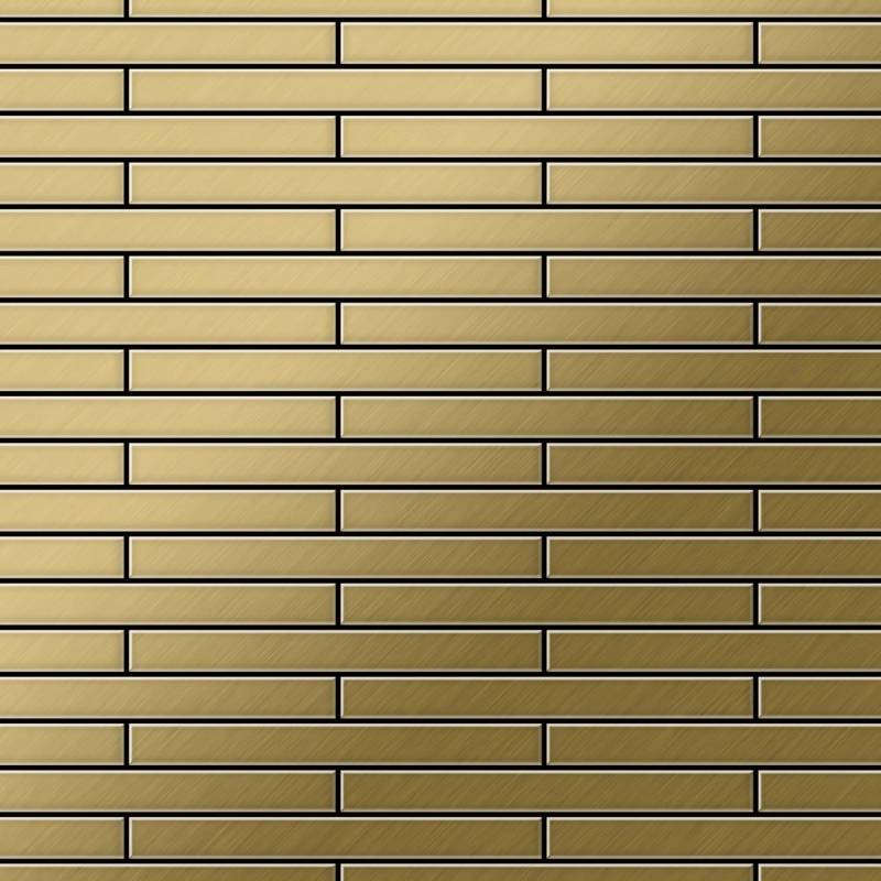 ALLOY Mosaik Fliese Massiv Metall Titan Gebürstet Gold 1,6mm Stark Deedee-ti-gb 1 Paket mit 10 Matten 0,63 m2 Gold von ALLOY