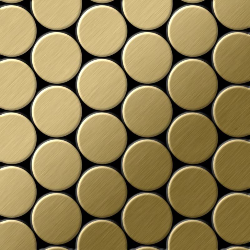 ALLOY Mosaik Fliese Massiv Metall Titan Gebürstet Gold 1,6mm Stark Dome-ti-gb 1 Paket mit 10 Matten 0,73 m2 Gold ALLOY Mosaik Fliese Massiv Metall Titan Gebürstet Gold 1,6mm Stark Dome-ti-gb 1 Paket mit 10 Matten 0,73 m2 Gold von ALLOY