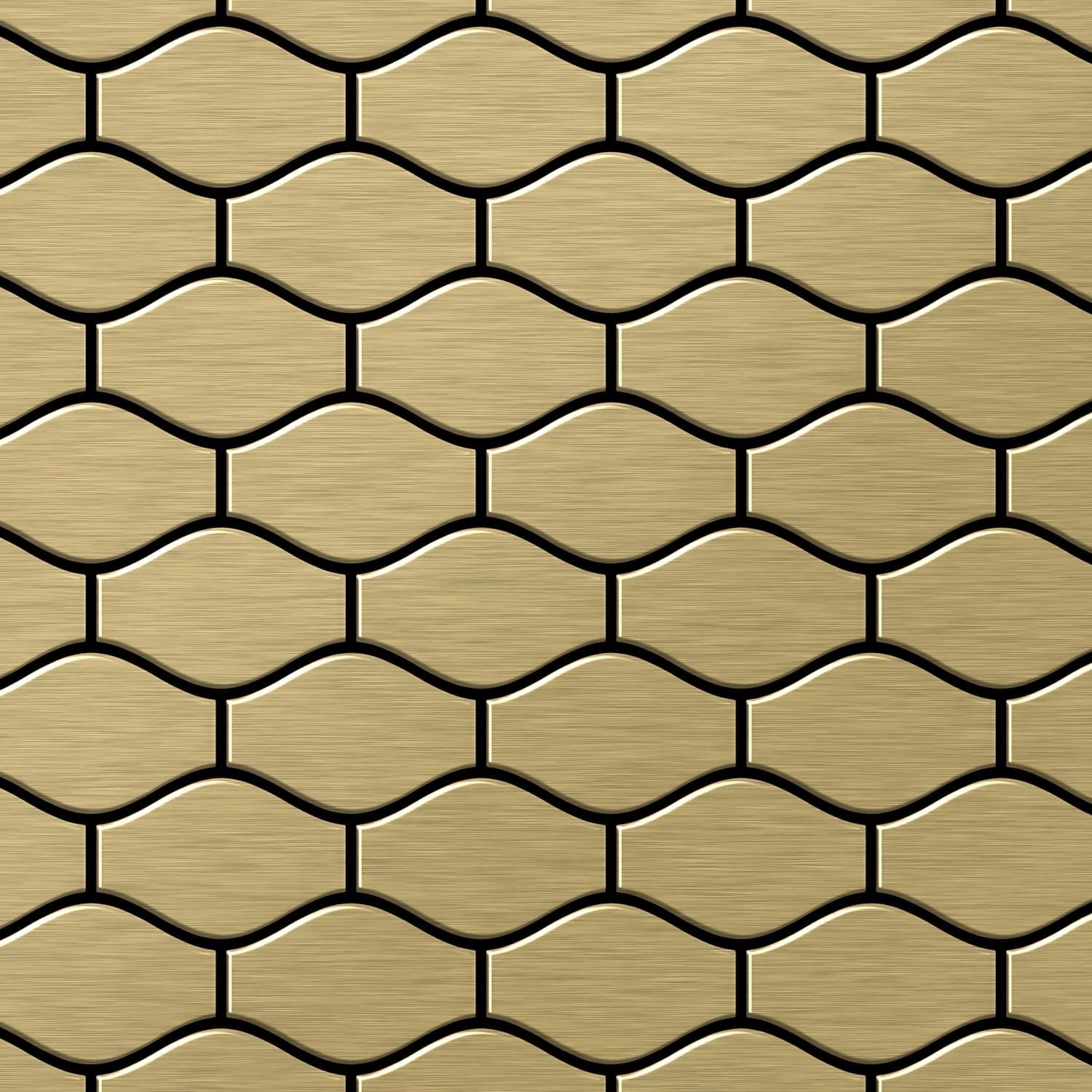 ALLOY Mosaik Fliese Massiv Metall Titan Gebürstet Gold 1,6mm Stark Karma-ti-gb 1 Paket mit 10 Matten 0,86 m2 Gold ALLOY Mosaik Fliese Massiv Metall Titan Gebürstet Gold 1,6mm Stark Karma-ti-gb 1 Paket mit 10 Matten 0,86 m2 Gold von ALLOY