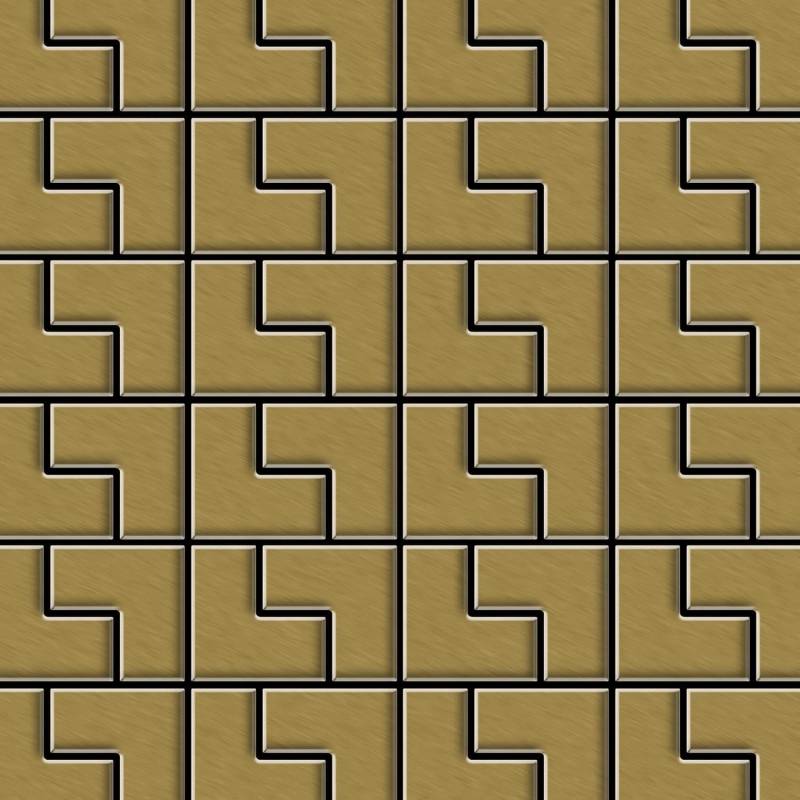 ALLOY Mosaik Fliese Massiv Metall Titan Gebürstet Gold 1,6mm Stark Kink-ti-gb 1 Paket mit 10 Matten 0,93 m2 Gold ALLOY Mosaik Fliese Massiv Metall Titan Gebürstet Gold 1,6mm Stark Kink-ti-gb 1 Paket mit 10 Matten 0,93 m2 Gold von ALLOY