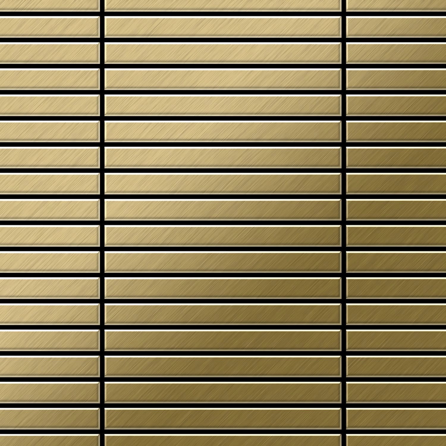 ALLOY Mosaik Fliese Massiv Metall Titan Gebürstet Gold 1,6mm Stark Linear-ti-gb 1 Paket mit 10 Matten 0,94 m2 Gold ALLOY Mosaik Fliese Massiv Metall Titan Gebürstet Gold 1,6mm Stark Linear-ti-gb 1 Paket mit 10 Matten 0,94 m2 Gold von ALLOY