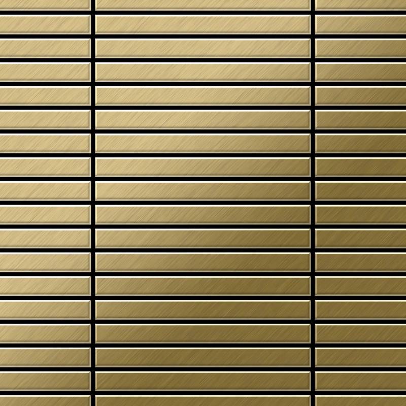 ALLOY Mosaik Fliese Massiv Metall Titan Gebürstet Gold 1,6mm Stark Linear-ti-gb 1 Paket mit 10 Matten 0,94 m2 Gold ALLOY Mosaik Fliese Massiv Metall Titan Gebürstet Gold 1,6mm Stark Linear-ti-gb 1 Paket mit 10 Matten 0,94 m2 Gold von ALLOY