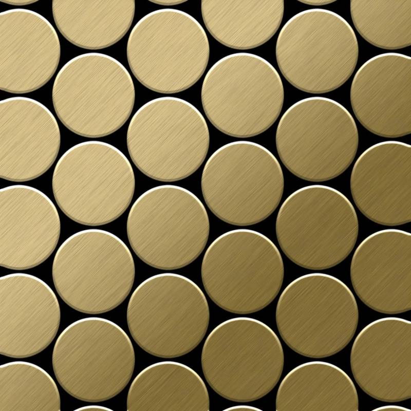 ALLOY Mosaik Fliese Massiv Metall Titan Gebürstet Gold 1,6mm Stark Medallion-ti-gb, 1 Paket mit 10 Matten 0,73 m2 Gold ALLOY Mosaik Fliese Massiv Metall Titan Gebürstet Gold 1,6mm Stark Medallion-ti-gb, 1 Paket mit 10 Matten 0,73 m2 Gold von ALLOY